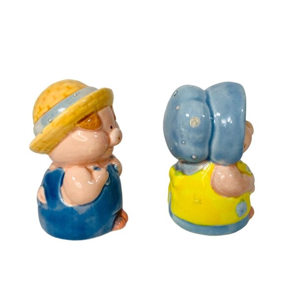 Enesco Pig Salt Pepper Shaker Set VTG Kitsch Farmhouse Kitchen Decor Cottagecore - Picture 4 of 13